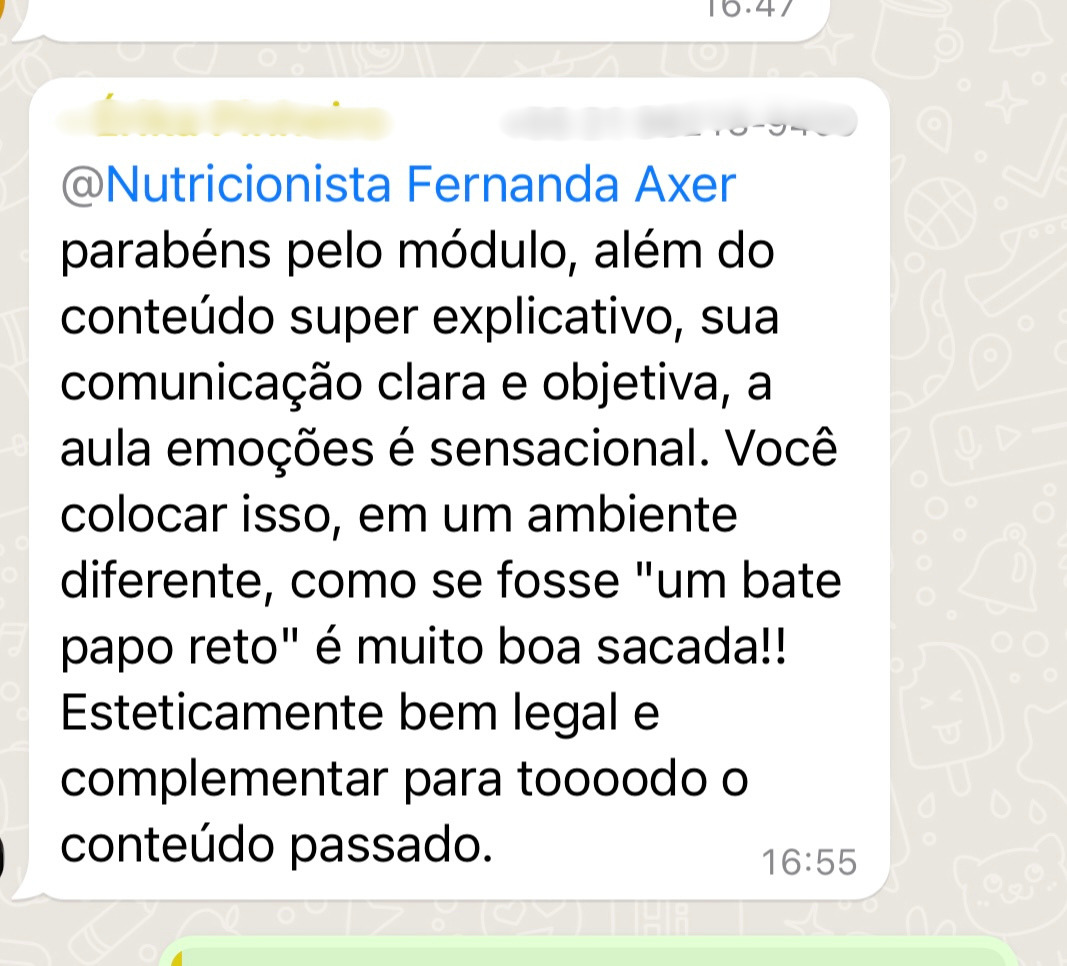 Depoimento: comunicação clara e aula de emoções sensacional
