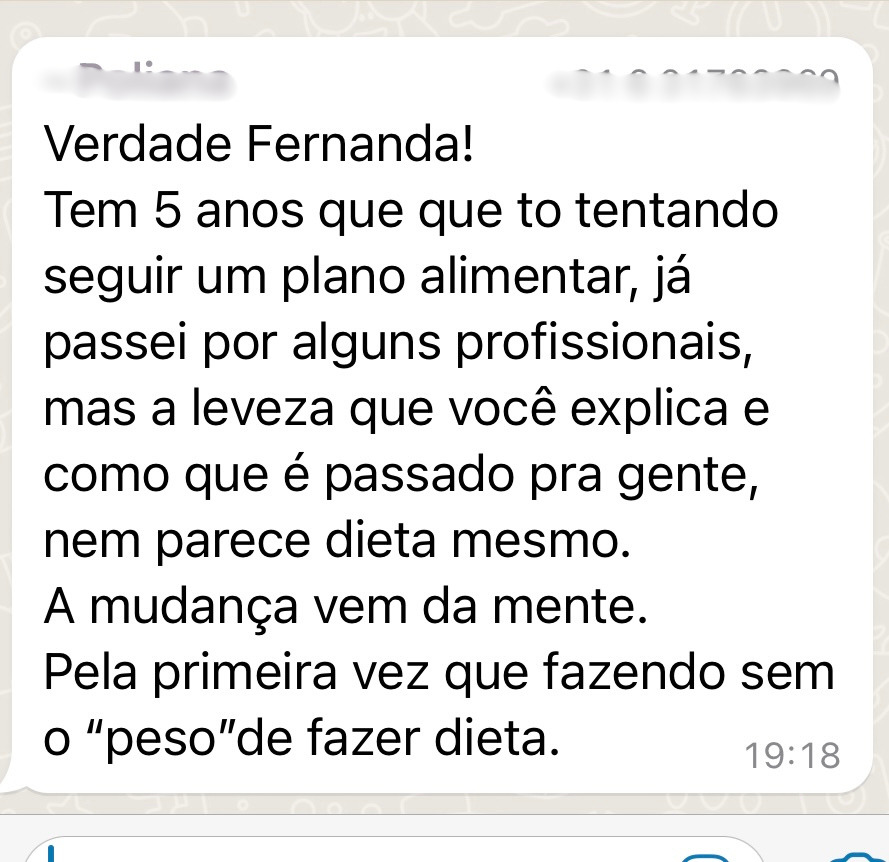 Depoimento: primeira vez sem o peso de fazer dieta