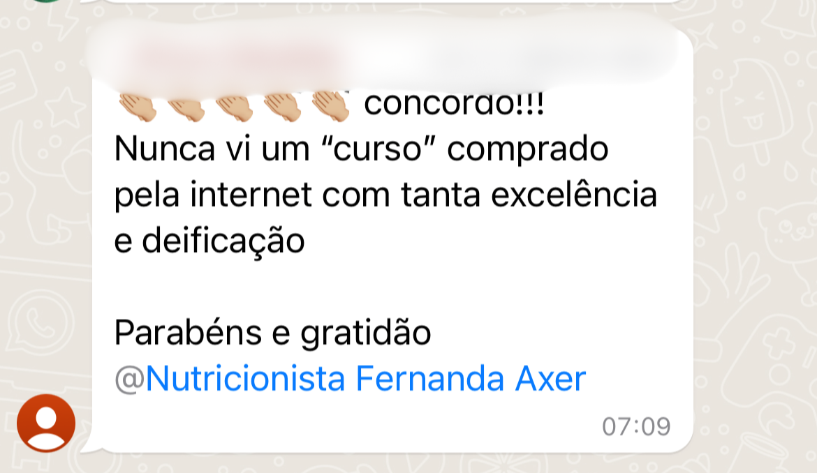 Depoimento: nunca vi curso com tanta excelência